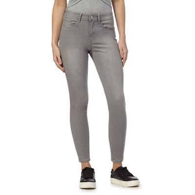 Grey 'Holly' superskinny mid wash ankle grazer jeans